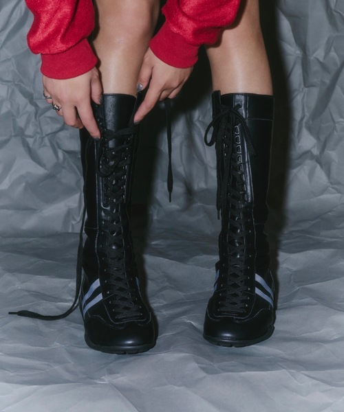 DTYYPE(ドタイプ)の「サイドラインスニーカーブーツ(ブーツ・レディース・ブラウン/ブラック・X-LARGE/LARGE/MEDIUM/SMALL)」の4枚目の写真