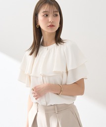 （お値下げ）ケープ　ブラウス　白 ケープ」に該当するシャツ/ブラウス（ホワイト/白色系