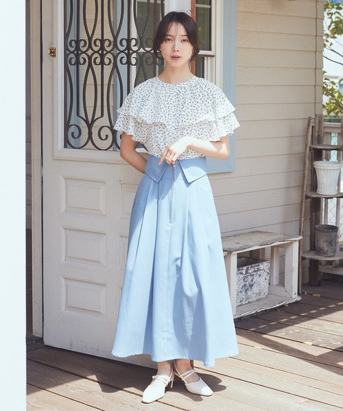 earth music&ecology(アースミュージックアンドエコロジー)の「ケープブラウス(シャツ/ブラウス・レディース・ピンク/オフホワイト/サックスブルー/その他14・FREE)」の10枚目の写真