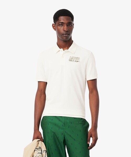 LACOSTE(ラコステ)の「UVカット UPF50+ ウルトラドライ鹿の子 ラコステゴルフワッペンポロシャツ(ポロシャツ・メンズ・ライトブルー/ホワイト/グリーン・3/4/5)」の2枚目の写真
