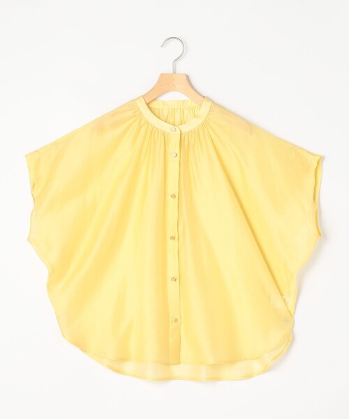 MICO COULIER（ミコクリエ）の「オーガンジースタンドカラーブラウス（シャツ/ブラウス・レディース・グレイッシュベージュ/ベビーピンク/ライトブルー/イエロー・38）」の3枚目の写真