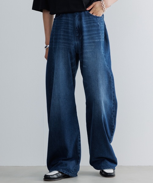 【SINSS】バギーシルエットカーブデニム Baggy silhouette curve denim / バギーシルエットカーブデニム