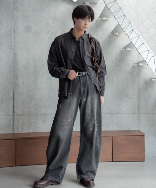 Baggy silhouette curve denim / バギーシルエットカーブデニム