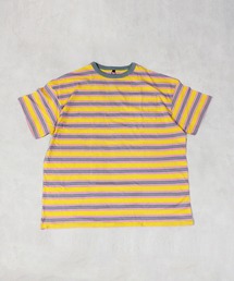 どい❗️ボーダーシャツ　黄色 Tシャツ/カットソー（イエロー/黄色系・ボーダー柄