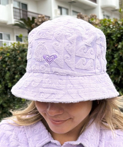 ROXY(ロキシー)の「SUNBATHING HAT/ロキシー総柄パイル地ベルハット(ハット・レディース・パープル/ネイビー/オレンジ・FREE)」の3枚目の写真