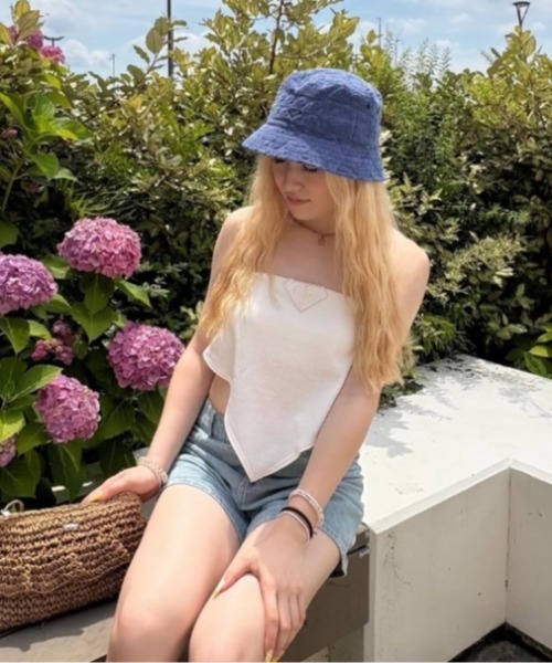 ROXY(ロキシー)の「SUNBATHING HAT/ロキシー総柄パイル地ベルハット(ハット・レディース・パープル/ネイビー/オレンジ・FREE)」の2枚目の写真