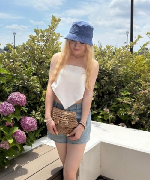 ROXY(ロキシー)の「SUNBATHING HAT/ロキシー総柄パイル地ベルハット(ハット・レディース・パープル/ネイビー/オレンジ・FREE)」の5枚目の写真