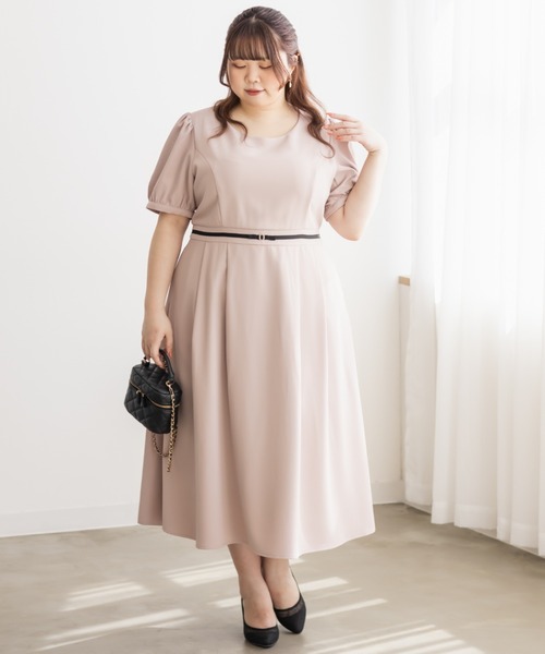 CLETTE（クレット）の「パフスリーブロングワンピース（ワンピース・レディース・アイボリー/ラベンダー/ピンク・3L/LL/4L）」の18枚目の写真