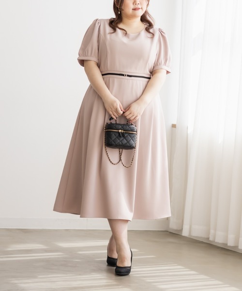 CLETTE（クレット）の「パフスリーブロングワンピース（ワンピース・レディース・アイボリー/ラベンダー/ピンク・3L/LL/4L）」の17枚目の写真