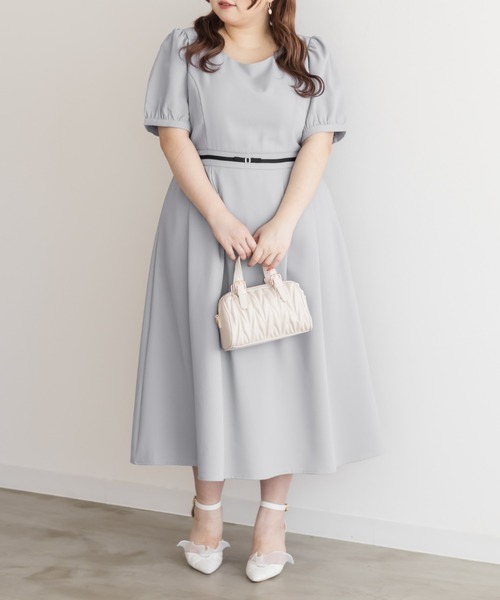 CLETTE（クレット）の「パフスリーブロングワンピース（ワンピース・レディース・アイボリー/ラベンダー/ピンク・3L/LL/4L）」の22枚目の写真