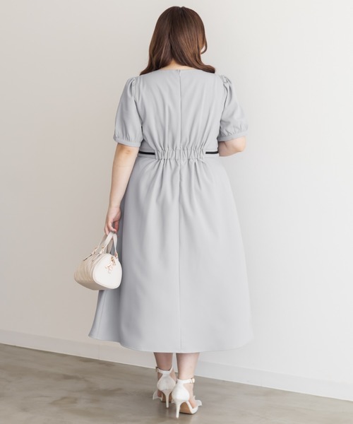 CLETTE（クレット）の「パフスリーブロングワンピース（ワンピース・レディース・アイボリー/ラベンダー/ピンク・3L/LL/4L）」の20枚目の写真