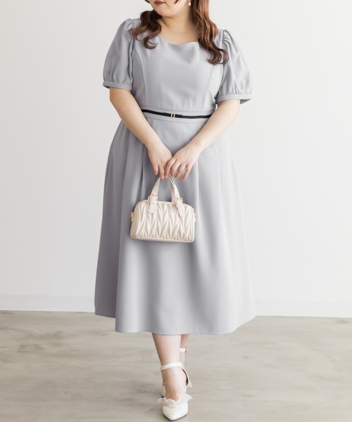 CLETTE（クレット）の「パフスリーブロングワンピース（ワンピース・レディース・アイボリー/ラベンダー/ピンク・3L/LL/4L）」の21枚目の写真