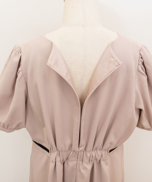 CLETTE（クレット）の「パフスリーブロングワンピース（ワンピース・レディース・アイボリー/ラベンダー/ピンク・3L/LL/4L）」の9枚目の写真