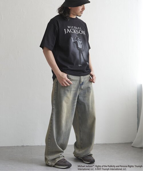 Michael Jackson マイケル・ジャクソン シルバー箔プリントTee