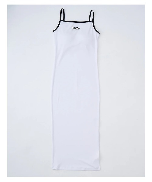 RVCA(ルーカ)の「RVCA レディース OLD ENGLISH TANK DRESS ワンピース 【2025年夏モデル】/ルーカカップ付きタイトロングキャミワンピース(ワンピース・レディース・ホワイト/ブラック・SMALL/MEDIUM)」の1枚目の写真