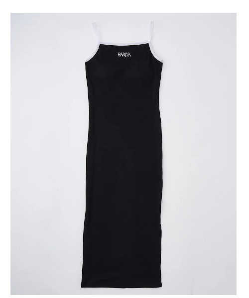 RVCA(ルーカ)の「RVCA レディース OLD ENGLISH TANK DRESS ワンピース 【2025年夏モデル】/ルーカカップ付きタイトロングキャミワンピース(ワンピース・レディース・ホワイト/ブラック・SMALL/MEDIUM)」の2枚目の写真