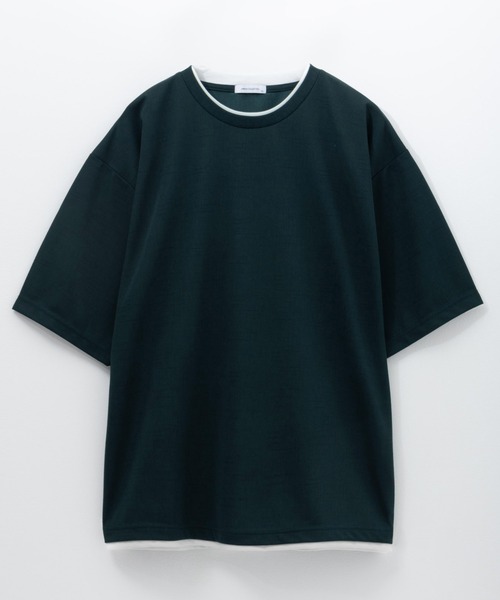 URBAN COLLECTION（アーバンコレクション）の「URBANCOLECTION 杢調梨地 フェイクレイヤードTシャツ（Tシャツ/カットソー・メンズ・ライトグレー/グリーン/ブラック/サックスブルー/ライトベージュ・S/M/L/XL）」の4枚目の写真
