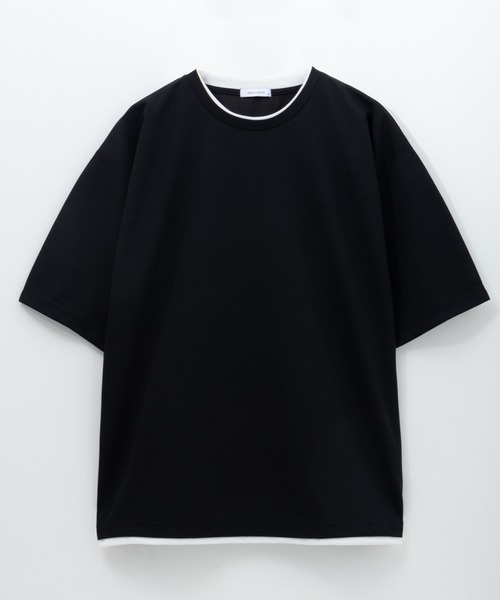 URBAN COLLECTION（アーバンコレクション）の「URBANCOLECTION 杢調梨地 フェイクレイヤードTシャツ（Tシャツ/カットソー・メンズ・ライトグレー/グリーン/ブラック/サックスブルー/ライトベージュ・S/M/L/XL）」の2枚目の写真