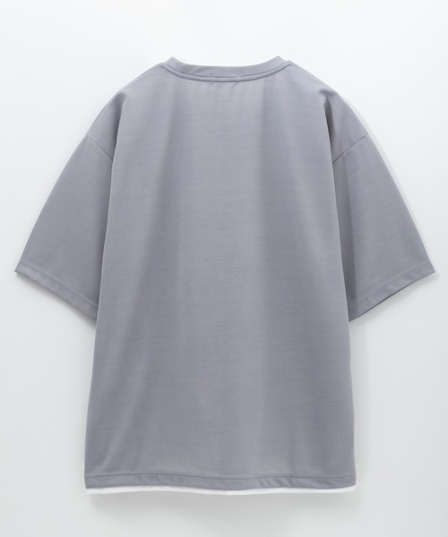 URBAN COLLECTION（アーバンコレクション）の「URBANCOLECTION 杢調梨地 フェイクレイヤードTシャツ（Tシャツ/カットソー・メンズ・ライトグレー/グリーン/ブラック/サックスブルー/ライトベージュ・S/M/L/XL）」の6枚目の写真