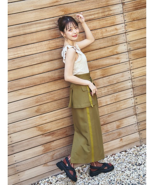 Mafmof(マフモフ)の「Mafmof(マフモフ)7cm厚底ソールクロスベルトパデットサンダル(サンダル・レディース・ブラック/アイボリー・S/M/L/LL)」の9枚目の写真