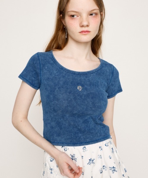 セール】AGING LOGO CUT TOPS エージング ロゴ カット トップス 半袖