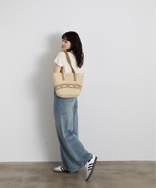 セール】クロスステッチサマートートバッグ（かごバッグ