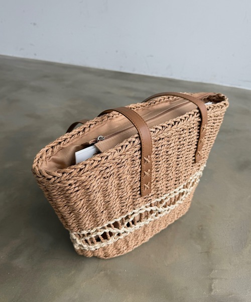セール】クロスステッチサマートートバッグ（かごバッグ）｜Lunea