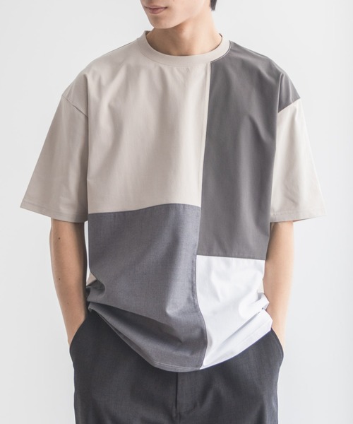 URBAN COLLECTION(アーバンコレクション)の「URBANCOLECTION AIR Smoosy 切替えTシャツ【接触冷感 UVカット 吸水速乾 毛玉になりにくい 軽量 ストレッチ】(Tシャツ/カットソー・メンズ・ホワイト/ネイビー/ブラック/グレイッシュベージュ・S/M/L/XL)」の4枚目の写真