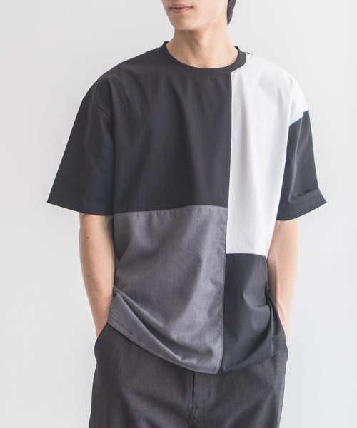URBAN COLLECTION(アーバンコレクション)の「URBANCOLECTION AIR Smoosy 切替えTシャツ【接触冷感 UVカット 吸水速乾 毛玉になりにくい 軽量 ストレッチ】(Tシャツ/カットソー・メンズ・ホワイト/ネイビー/ブラック/グレイッシュベージュ・S/M/L/XL)」の3枚目の写真