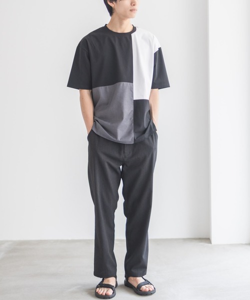 URBAN COLLECTION(アーバンコレクション)の「URBANCOLECTION AIR Smoosy 切替えTシャツ【接触冷感 UVカット 吸水速乾 毛玉になりにくい 軽量 ストレッチ】(Tシャツ/カットソー・メンズ・ホワイト/ネイビー/ブラック/グレイッシュベージュ・S/M/L/XL)」の5枚目の写真