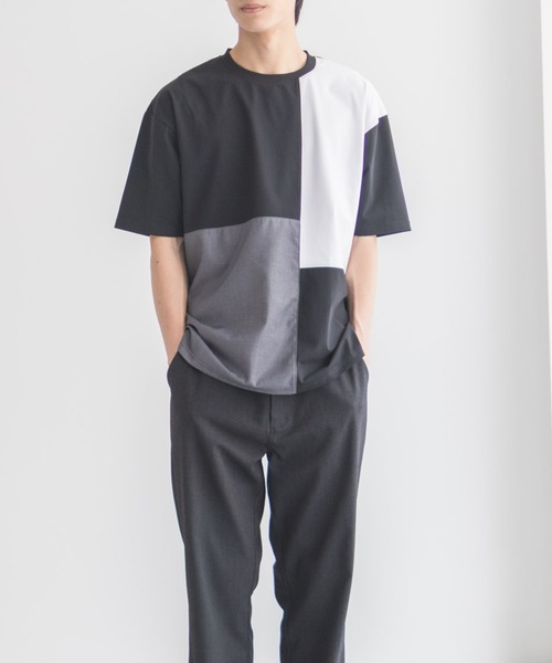 URBAN COLLECTION(アーバンコレクション)の「URBANCOLECTION AIR Smoosy 切替えTシャツ【接触冷感 UVカット 吸水速乾 毛玉になりにくい 軽量 ストレッチ】(Tシャツ/カットソー・メンズ・ホワイト/ネイビー/ブラック/グレイッシュベージュ・S/M/L/XL)」の6枚目の写真