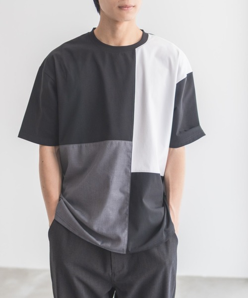 URBAN COLLECTION(アーバンコレクション)の「URBANCOLECTION AIR Smoosy 切替えTシャツ【接触冷感 UVカット 吸水速乾 毛玉になりにくい 軽量 ストレッチ】(Tシャツ/カットソー・メンズ・ホワイト/ネイビー/ブラック/グレイッシュベージュ・S/M/L/XL)」の7枚目の写真