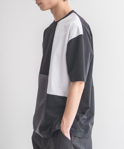 URBAN COLLECTION(アーバンコレクション)の「URBANCOLECTION AIR Smoosy 切替えTシャツ【接触冷感 UVカット 吸水速乾 毛玉になりにくい 軽量 ストレッチ】(Tシャツ/カットソー・メンズ・ホワイト/ネイビー/ブラック/グレイッシュベージュ・S/M/L/XL)」の10枚目の写真