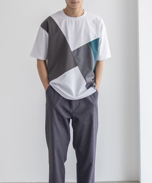 URBAN COLLECTION(アーバンコレクション)の「URBANCOLECTION AIR Smoosy 切替えTシャツ【接触冷感 UVカット 吸水速乾 毛玉になりにくい 軽量 ストレッチ】(Tシャツ/カットソー・メンズ・ホワイト/ネイビー/ブラック/グレイッシュベージュ・S/M/L/XL)」の13枚目の写真