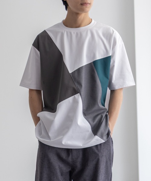 URBAN COLLECTION(アーバンコレクション)の「URBANCOLECTION AIR Smoosy 切替えTシャツ【接触冷感 UVカット 吸水速乾 毛玉になりにくい 軽量 ストレッチ】(Tシャツ/カットソー・メンズ・ホワイト/ネイビー/ブラック/グレイッシュベージュ・S/M/L/XL)」の14枚目の写真