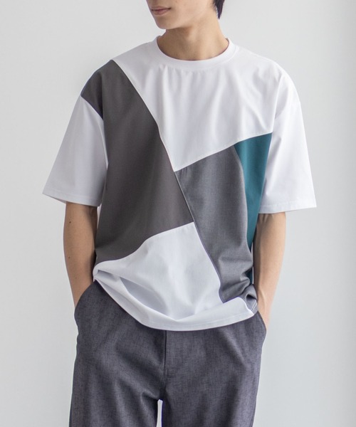 URBAN COLLECTION(アーバンコレクション)の「URBANCOLECTION AIR Smoosy 切替えTシャツ【接触冷感 UVカット 吸水速乾 毛玉になりにくい 軽量 ストレッチ】(Tシャツ/カットソー・メンズ・ホワイト/ネイビー/ブラック/グレイッシュベージュ・S/M/L/XL)」の15枚目の写真
