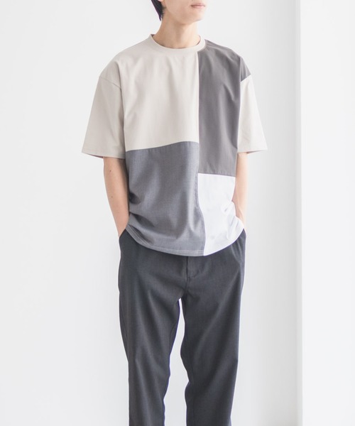 URBAN COLLECTION(アーバンコレクション)の「URBANCOLECTION AIR Smoosy 切替えTシャツ【接触冷感 UVカット 吸水速乾 毛玉になりにくい 軽量 ストレッチ】(Tシャツ/カットソー・メンズ・ホワイト/ネイビー/ブラック/グレイッシュベージュ・S/M/L/XL)」の20枚目の写真