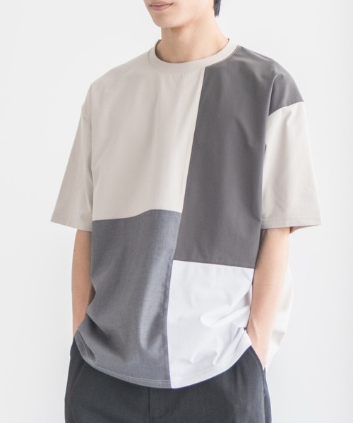 URBAN COLLECTION(アーバンコレクション)の「URBANCOLECTION AIR Smoosy 切替えTシャツ【接触冷感 UVカット 吸水速乾 毛玉になりにくい 軽量 ストレッチ】(Tシャツ/カットソー・メンズ・ホワイト/ネイビー/ブラック/グレイッシュベージュ・S/M/L/XL)」の21枚目の写真