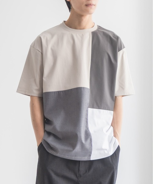 URBAN COLLECTION(アーバンコレクション)の「URBANCOLECTION AIR Smoosy 切替えTシャツ【接触冷感 UVカット 吸水速乾 毛玉になりにくい 軽量 ストレッチ】(Tシャツ/カットソー・メンズ・ホワイト/ネイビー/ブラック/グレイッシュベージュ・S/M/L/XL)」の22枚目の写真