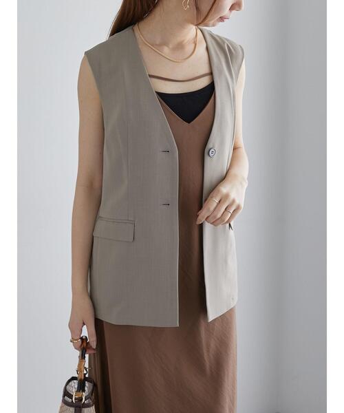 Te chichi（テチチ）の「麻調バックオープンジレ（セットアップ可）《2025summer catalog item》（ベスト・レディース・ブラック/モカ・F）」の21枚目の写真