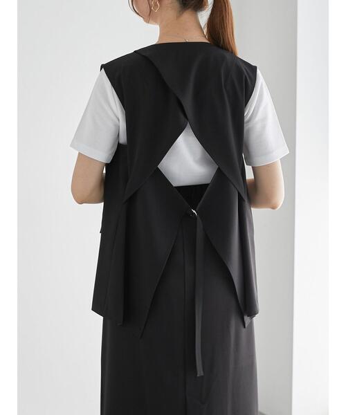 Te chichi（テチチ）の「麻調バックオープンジレ（セットアップ可）《2025summer catalog item》（ベスト・レディース・ブラック/モカ・F）」の12枚目の写真
