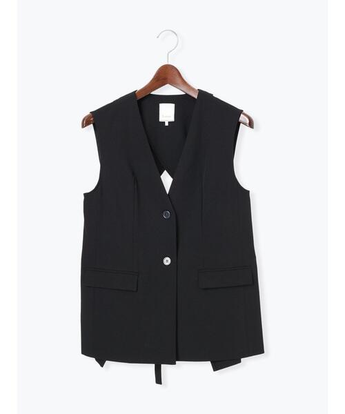 Te chichi（テチチ）の「麻調バックオープンジレ（セットアップ可）《2025summer catalog item》（ベスト・レディース・ブラック/モカ・F）」の7枚目の写真