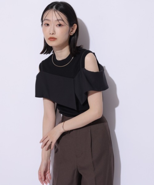 mystrada 半袖シャツドッキングニットグレー Mystrada（マイストラーダ）の「シャツドッキングニット（ニット