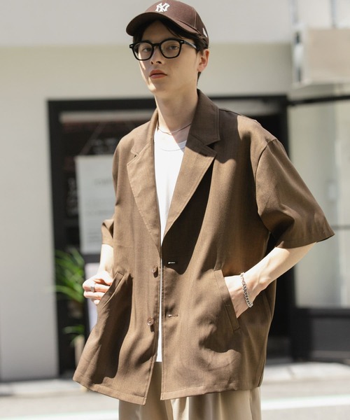 SENSE OF PLACE by URBAN RESEARCH(センスオブプレイスバイアーバンリサーチ)の「リネンライクテーラードショートスリーブジャケット(その他アウター・メンズ・ブラック/ブラウン/アイボリー・MEDIUM/LARGE)」の21枚目の写真