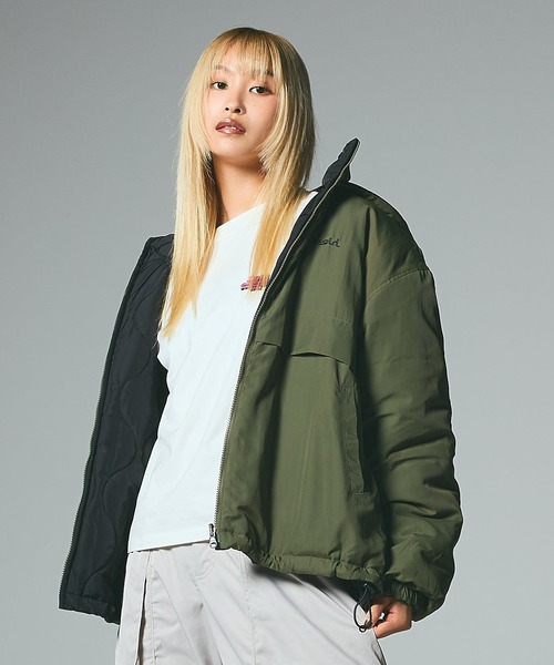 X-girl　リバーシブルジャケット　М　OLIVE　エックスガール　オリーブ X-girl リバーシブルジャケット М OLIVE エックスガール オリーブ