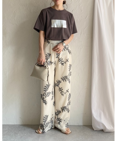 【極美品】ウラジョンソン　オールインワン　ストレートパンツ　花柄　刺繍　タッセル 極美品】ウラジョンソンオールインワンストレートパンツ花柄刺繍