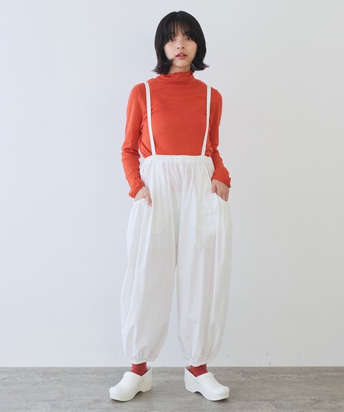 bulle de savon(ビュルデサボン)の「コットン/ポプリン ギャザーパンツ(その他パンツ・レディース・ホワイト/チャコールグレー・FREE)」の1枚目の写真