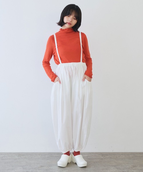bulle de savon(ビュルデサボン)の「コットン/ポプリン ギャザーパンツ(その他パンツ・レディース・ホワイト/チャコールグレー・FREE)」の7枚目の写真