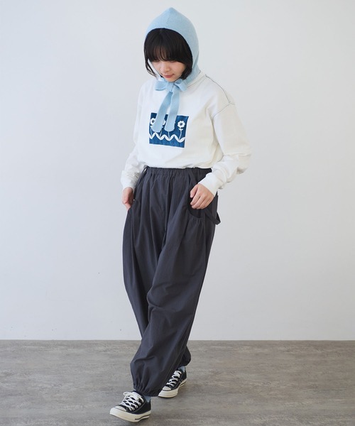 bulle de savon(ビュルデサボン)の「コットン/ポプリン ギャザーパンツ(その他パンツ・レディース・ホワイト/チャコールグレー・FREE)」の20枚目の写真