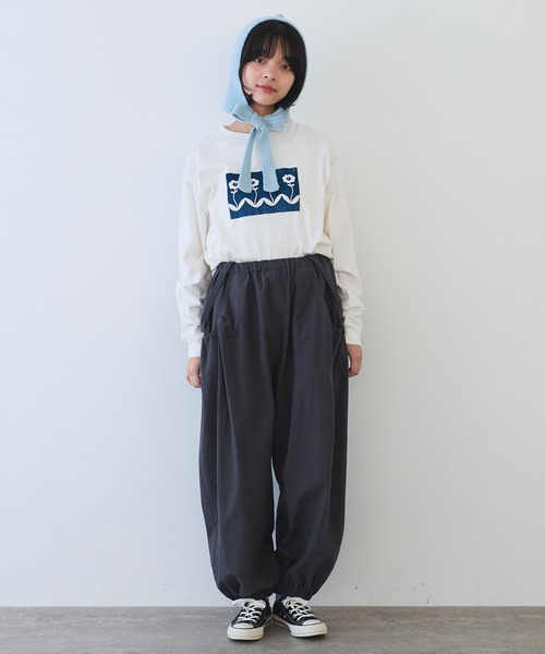 bulle de savon(ビュルデサボン)の「コットン/ポプリン ギャザーパンツ(その他パンツ・レディース・ホワイト/チャコールグレー・FREE)」の21枚目の写真